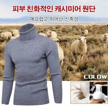 남성 심플 슬림핏 터틀넥 퍼니트 톱