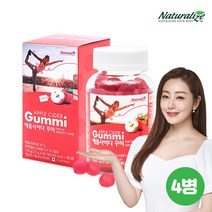 [네추럴라이즈/당일출고] 애플사이다 비니거 사과식초 유기산 사과맛 60꾸미 젤리 4병 120일분, 단품, 단품