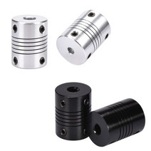 2/4PCS 유연한 샤프트 커플러 5X8MM 5X5MM CNC 스테퍼 모터 알루미늄 합금 커플 링 블랙/실버 3D 프린터 부품, 2pcs silver 5x8