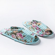 BOFO 여성용 퀼트 면 거실 실내화 5세트, 19번 보라큰꽃