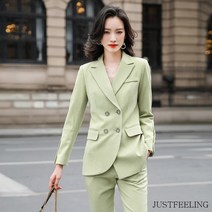 JUSTFEELING 여성 고품격 정장세트 프로페셔널 캐주얼 양복 투피스 인플루언서 슬랙스 면접복장 3color