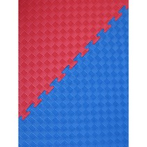 태권도매트 체육관 퍼즐 스포츠 충격흡수 놀이방 바닥 매트, 1m X 1m X 3cm 두께, 5줄 패턴[빨강 파랑]