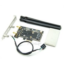 컴퓨터PC 인텔 7260 3160 AC 용 데스크탑 pcie PCI-Express 무선 블루투스 어댑터 컨버터 2 X 안테나에 미니 PCI-E PCIE wifi 카드, [01] Black, 01 Black