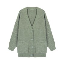 느슨한 핑크 스웨터 카디건 여성 가을 부드러운 왁스 스웨터 자켓 탑