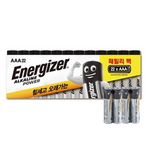 에너자이저 알카라인 건전지 패밀리팩 AAA 22입