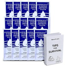 FHS RetailSos Food labs S.O.S. 비상 물 유통 기한 5년 - 15개 개별 19.6g 4.2온스 패킷 팁 포함