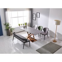 스페인세라믹 JM골드 고정형 6인식탁[그레이]