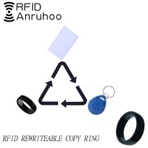 엑세스제어카드 RFID 휴대용 링 125Khz 13.56Mhz 재기록 가능 복사 태그 키 T5577 CUID 스마트 듀얼 칩 카, 04 ID-63MM