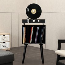 LP수납장 LP장 틈새 코너 진열장 비디오 오디오 장식장 LP 보관함 선반 CD장 CD랙, 블랙