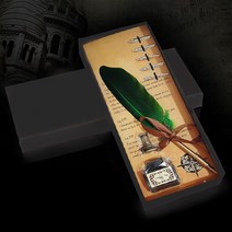 깃털 만년필 잉크 펜 캘리그라피 딥펜 세트 펜촉, 본상품선택, 블루, 본상품선택