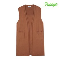 파파야 PAPAYA 노버튼 KNIT VEST PNKUCD203A