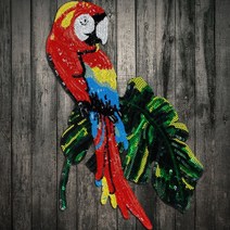 대형 와펜 자수마킹 왓펜 1pcs wolesale 가격 아름 다운 빨간 앵무새 68