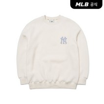 MLB 로고 베이직 후리스 오버핏 맨투맨 NY (Cream)