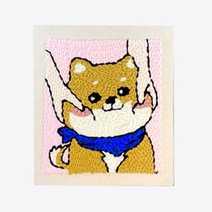 펀치 니들 DIY 만들기 캔버스 키트, PH306.말랑이 시바견