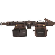 DEWALT 툴벨트 조절 가능포켓 18개 가죽 브라운 DWST550113, 기본