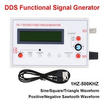 주파수 카운터 FG 100 1HZ 500KHZ DDS 함수 신호 발생기 소스 모듈 사인 + 사각 삼각형 톱니 파형