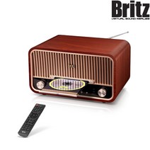 무료 브리츠 BZ-T7800 Plus 앤티크 미니오디오 우드 블루투스 스피커 FM라디오