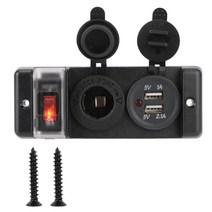 카라반 캠핑카 부품 수리용품 12v usb 충전기 3.0 자동차 전원 어댑터 스플리터 소켓 스위치 패널 표시기 캐러밴 rv 보트 오토바이 자동차 액세서리, 검은색