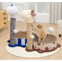 알파카 냥모나이트 고양이 스크래쳐 원형 캣모나이트 침대, A