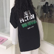 젠틸레 여성 빅레터링 박시핏 반팔 티셔츠 박스티