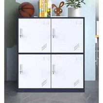 헬스장 옷장 철제 잠금 학교 간이 다용도 관물대 가구, 도어 4개 (화이트핑크) 1.1mm