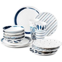 레녹스 블루 베이 멜라민 16피스 식기 세트 9.13파운드 0, 16-Piece Dinnerware Set