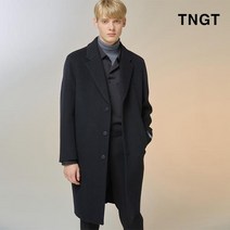 TNGT 95 사이즈 핸드메이드 블랙 오버핏 캐시미어 혼방 싱글코트