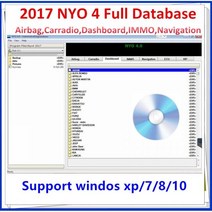 자동차 수리 소프트웨어 최신 2021 NYO 4 전체 데이터베이스 에어백 Carradio 대시 보드 IMMO 내비게이션 무료 원격 설치 2017, Send USB