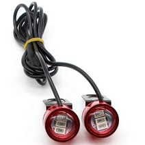 신제품 미니 빔 프로젝터 고성능 AS 2pcs 오토바이 독수리 눈 플래시 3 LED 빛 안개 조명 밝은 운전 빛 미니 프로젝터 12V 방수 DRL 빨간 헤드 라이트, 01 빨간