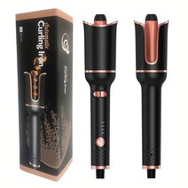 망치고데기 C컬 오토롤링 물결펌 컬러 자동 컬링 아이언 휴대용 컬링 세라믹 curly tools iron for women, 2-검은색