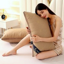 조선호텔베개 마이크로화이바 호텔 침대 및 아침 식사 코어 베개 머리 가정 학생 기숙사 침구 낮은, Elegant Coffee Embro+Low pillo, Elegant Coffee Embro+Low pillo