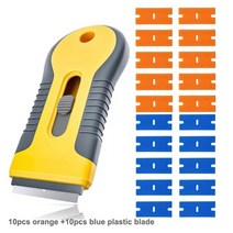 자동차 수리 도구 스크레이퍼 세라믹 유리 청소 면도기 창 viny 필름 스티커 tint wrap glue 스퀴지 제거제 클리너 액세서리, 10 파란색 10 주황색