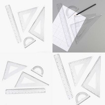 4P 자 세트 긴자 문구용 자 사무용 자 초등학생 자