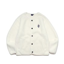 [국내 매장판] YALE 12/23 EMBROIDERY DAN NO COLLOR BOA FLEECE JACKET IVORY 253804
