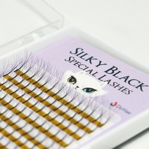 실키블랙 볼륨래쉬. 속눈썹 연장 재료 러시안 볼륨 래쉬, 6D × 0.05mm, JC컬 × 12mm