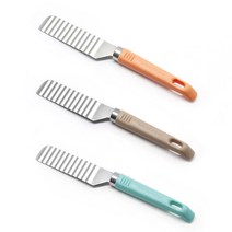 [쿠커스 판다] ZOOMBO 파스텔 묵칼 / 웨이브칼 물결칼 오이 피클 조리도구, 블루