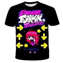 new Friday Night Funkin 티셔츠 키즈 만화 가수 게임 재미있는 탑스 애니메이션 의류
