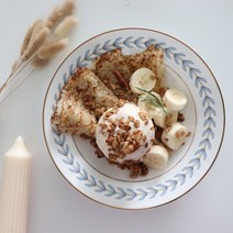 블루로렐 그린우드 나뭇잎 디저트볼 파스타 샐러드 양식 접시 그릇, 블루
