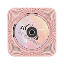 벽걸이 CD 플레이어 블루투스 시디 감성 아날로그 인테리어 오디오 통합 외부 음악 작은 레코드 선물, 핑크 충전