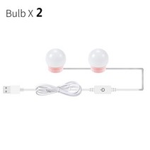 화장대 조명 메이크업미러led전구usb 램프헐리우드드레싱테이블조명5v 터치디밍 욕실벽, 전구 2개, 2년 보증, 협력사