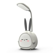 귀여운 만화 LED 책상 램프 Foldable 주변 조명 3 기어 조정 가능한 USB 충전식 독서 빛 눈 보호 야간, 09 gray rabbit