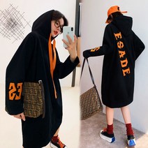 위위브렌 여성용 기모 레터링 미디 데일리 빅사이즈 맨투맨 원피스