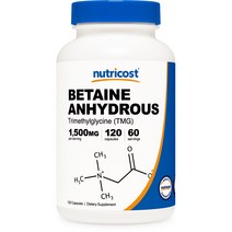 뉴트리코스트 베타인 앤하이드러스 1500mg 글루텐 프리 캡슐, 120개입, 1개