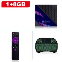 smart tv box h96 mini v8 android 10.0 rk3228a 4k 3d 미디어 플레이어 2160p 1080p 최대 60fps 비디오 디코더 h96mini 셋톱, 협력사, 영국 플러그, 1g 8g i8키보드