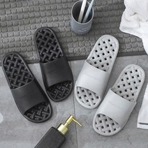 수지나 미끄럼방지 물빠짐 욕실화 2종 세트, 블랙 + 그레이