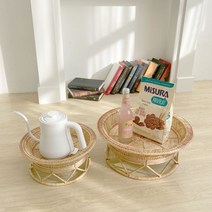 사인모아 라탄 좌식 테이블 2Size 라탄테이블 인테리어소품, 라탄-S사이즈