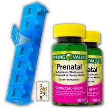 Spring Valley 종합 미네랄 산전 비타민 정제 건강 보조 식품 2팩 100개 Asstd Collor Pill Organizer Me Gustas