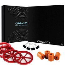 Cregrant3D Creality Ender3 V2 유리 침대 235x235x4mm 히트 베드 실리콘 스프링 4개 및 레드 알루미늄 핸드 트위스트 레벨링 너트 클립 엔더 3 프로, Glass Bed