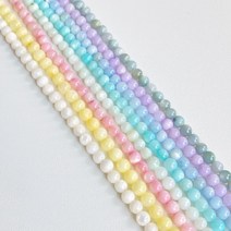 [DB4-023] 자개 라운드 3mm 볼 (1줄) 비즈 팔찌 목걸이만들기 DIY 재료, 민트