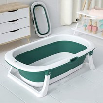 LongFatoys 강아지 고양이 접이식 욕조 애견욕조 배수구 포함, 그린